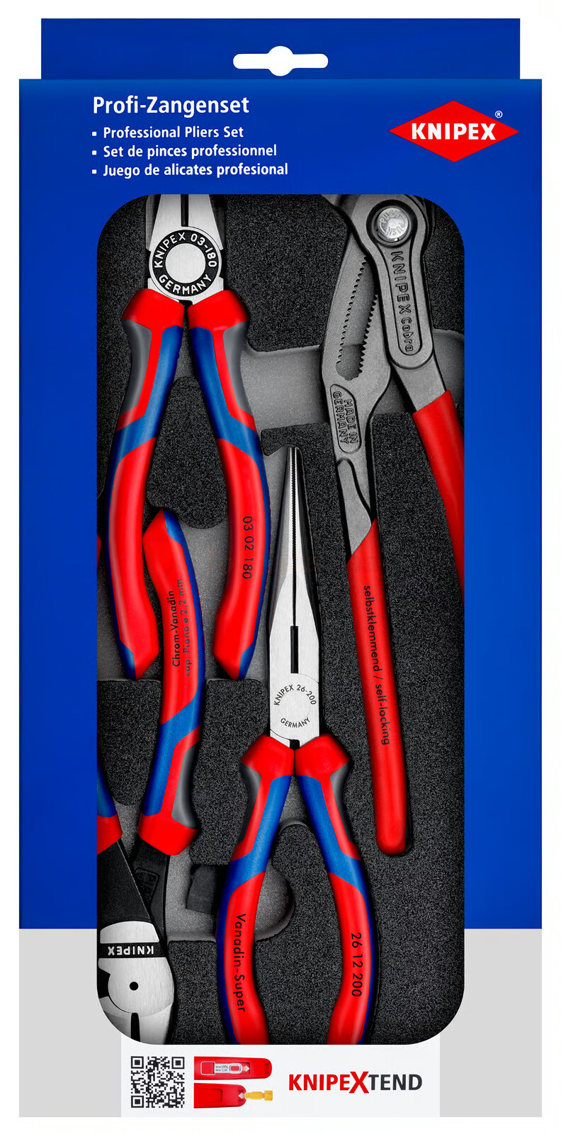 Knipex tangide komplekt, 4-osaline 00 20 01 V15 3